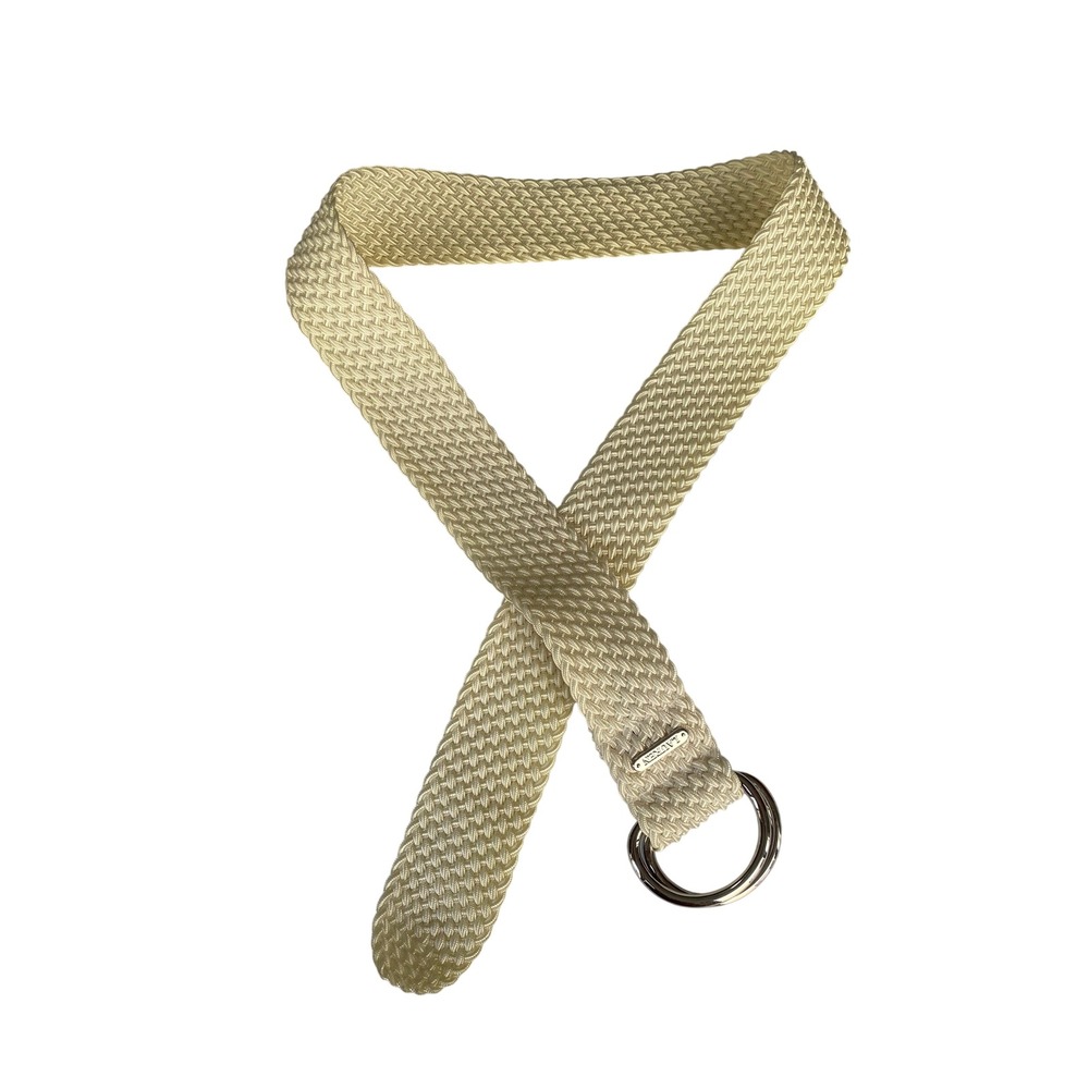 Lauren Ralph Lauren Cream White Braided Cord D-Ring Belt Size Large NWT